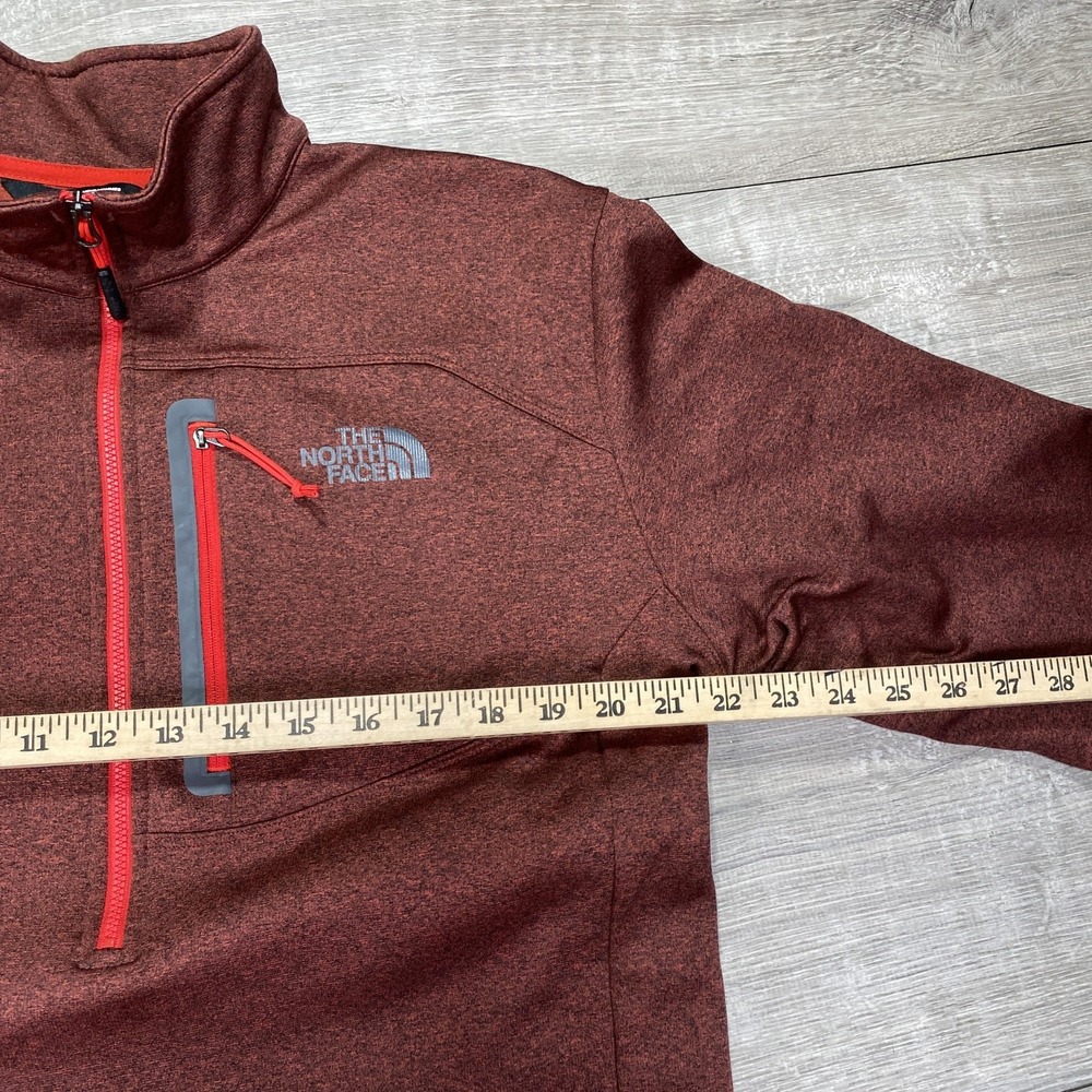 The North Face Sweater‎ Mens Large Red Half Zip Fleece Pullover Chest Pocket - Picture 4 of 8
